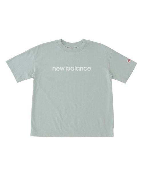 new balance(ニューバランス)/吸水速乾 Linear logo ショートスリーブTシャツ/GREEN