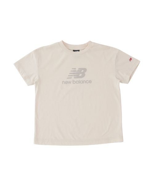 new balance(ニューバランス)/吸水速乾 Stacked logo ショートスリーブTシャツ/BEIGE