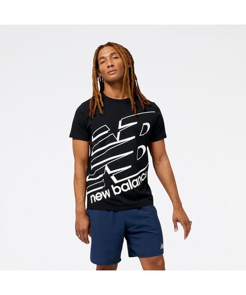 new balance(ニューバランス)/ビッグロゴ ショートスリーブTシャツ/BLACK