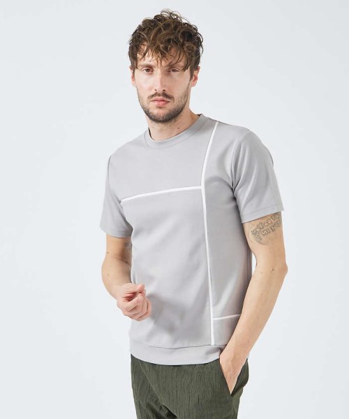 5351POURLESHOMMES(5351POURLESHOMMES)/コンポジションライン 半袖Tシャツ【予約】/グレー