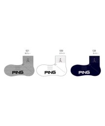 PING(ピン)/Ｌ字ショートソックス/030ホワイト