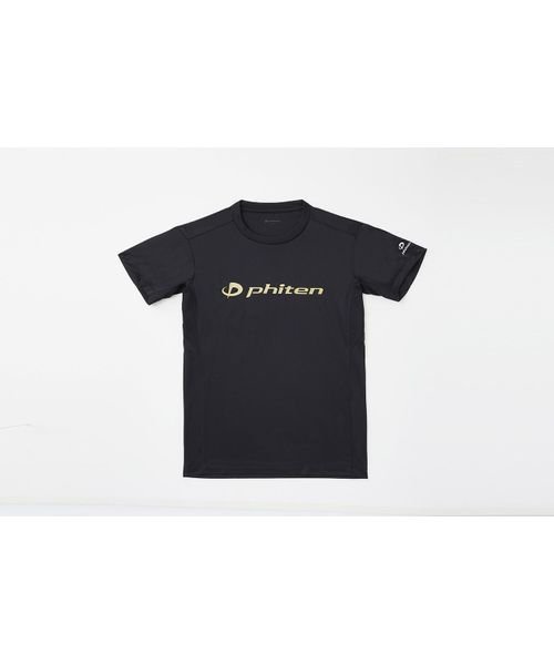 phiten(ファイテン)/RAKUシャツ 3D 半袖/ブラック/金ロゴ