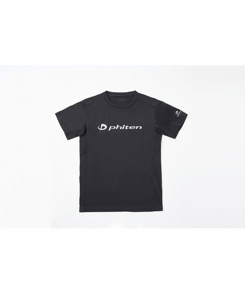 phiten(ファイテン)/RAKUシャツ 3D 半袖/ブラック/銀ロゴ