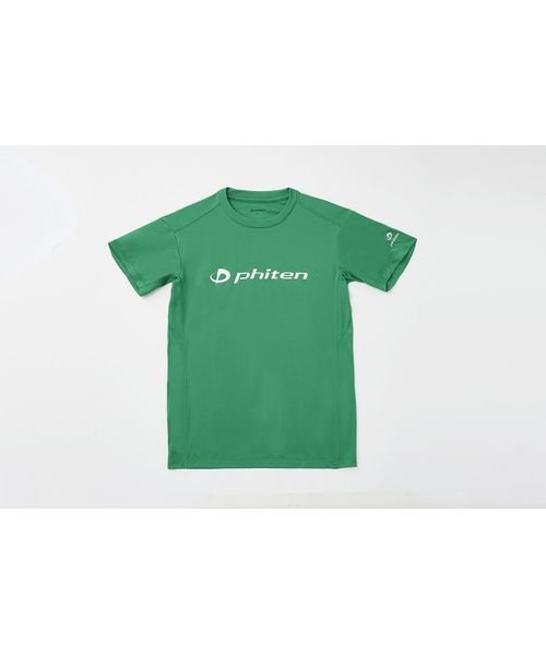 phiten(ファイテン)/RAKUシャツ 3D 半袖/グリーン/白ロゴ