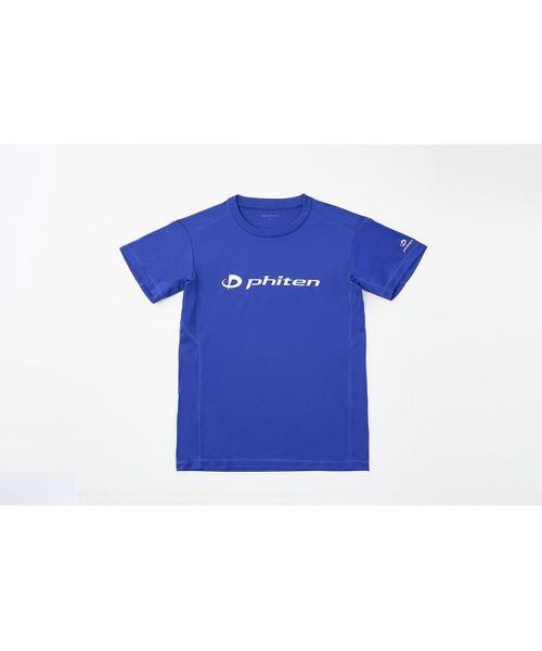 phiten(ファイテン)/RAKUシャツ 3D 半袖/ロイヤルブルー/白ロゴ
