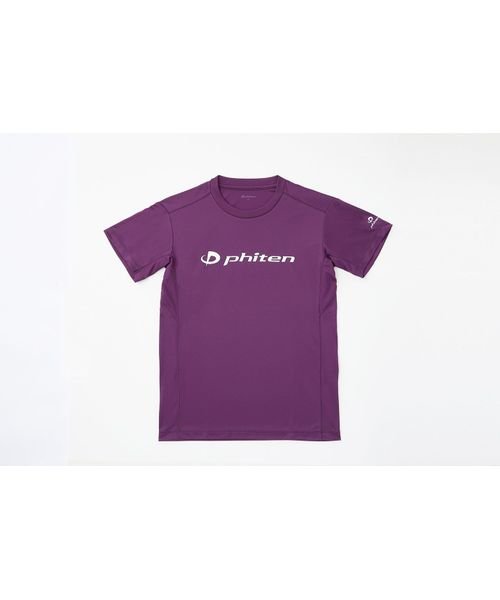 phiten(ファイテン)/RAKUシャツ 3D 半袖/パープル/白ロゴ