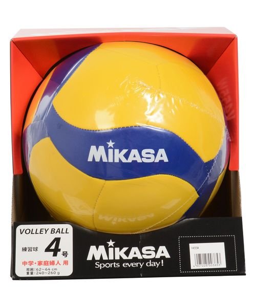 MIKASA(ミカサ)/バレー4号 レクリエーション 縫い 黄/青/.