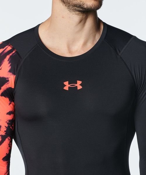UNDER ARMOUR(アンダーアーマー)/UA HG ARMOUR LS NOVELTY/BLACK/RED/