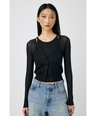 moussy/GLITTER SHEER カーディガン/506118917