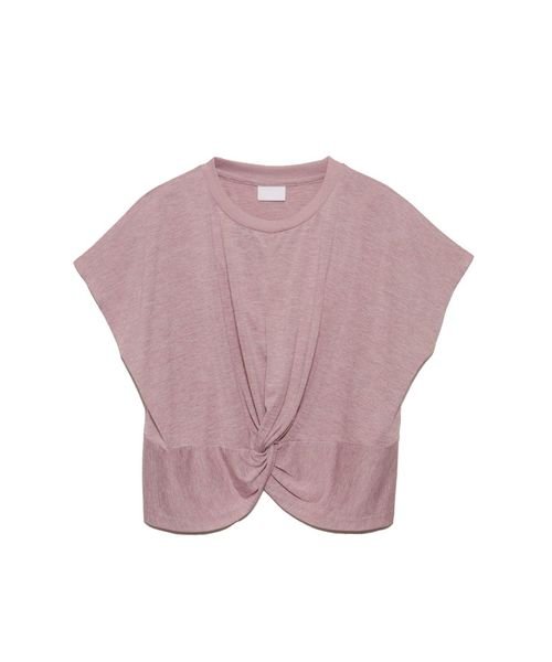 sanideiz TOKYO(サニデイズ トウキョウ)/カチオン杢天竺 フロントツイストTシャツ LADIES/ピンク杢