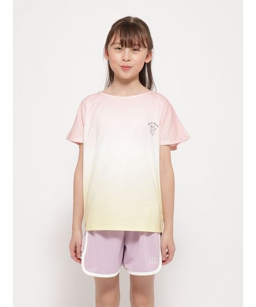 sanideiz TOKYO(サニデイズ トウキョウ)/「Berry Bear」シリーズ グラデーションTシャツ GIRLS/ピンク×イエロー