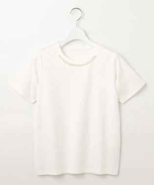 Feroux/【UVケア】パールネック Tシャツ/506120837