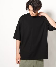 a.v.v (MEN)(アー・ヴェ・ヴェメンズ)/【接触冷感】ポンチワイドシルエットTシャツ 5分袖/ブラック