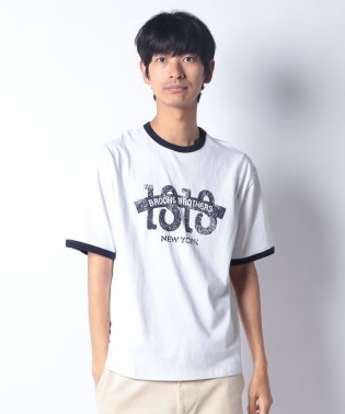 Brooks Brothers/【WEB限定】SS24 LOGO Series コットン ロゴプリント リンガーＴシャツ/506101100