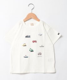 petit main(プティマイン)/【接触冷感】働く車刺繍Tシャツ/オフホワイト