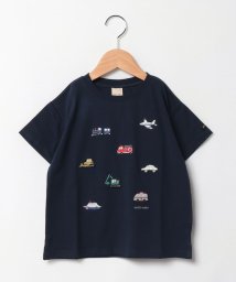 petit main(プティマイン)/【接触冷感】働く車刺繍Tシャツ/紺