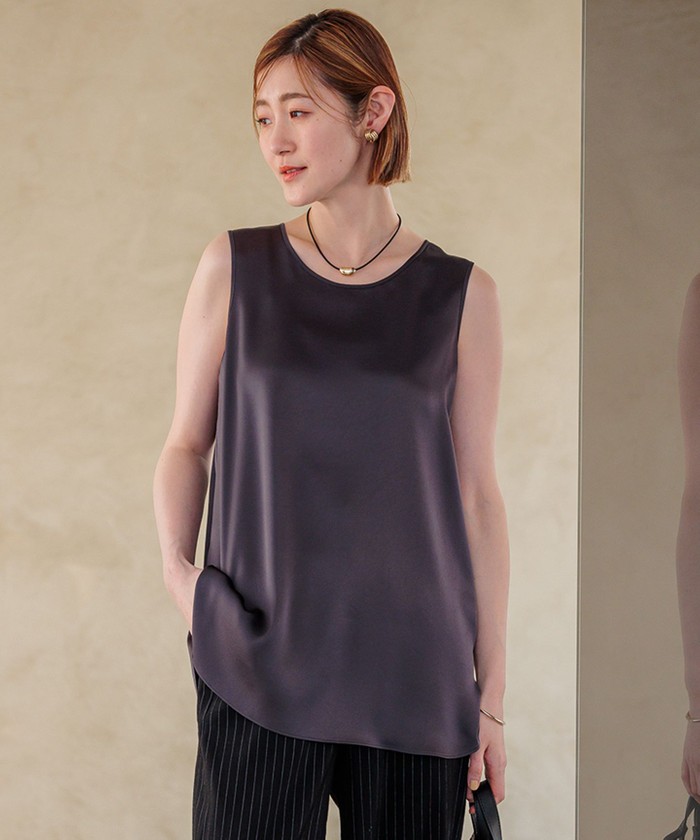 洗える】サテン タンクトップ(506121000)｜阪急百貨店公式通販サイト