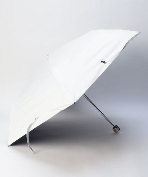 POLO RALPH LAUREN(umbrella)(ポロラルフローレン（傘）)/晴雨兼用折りたたみ日傘　ロゴ刺繍/オフホワイト