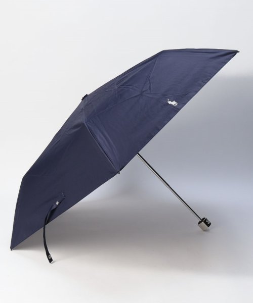 POLO RALPH LAUREN(umbrella)(ポロラルフローレン（傘）)/晴雨兼用折りたたみ日傘　ロゴ刺繍/ディープブルー