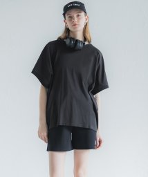 coca(コカ)/ドルンマンTシャツ（カットソー/コットン/プルオーバー/半袖/無地/体型カバー）/BLACK