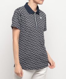 le coq sportif GOLF (ルコックスポルティフ（ゴルフ）)/総柄半袖シャツ/ネイビー