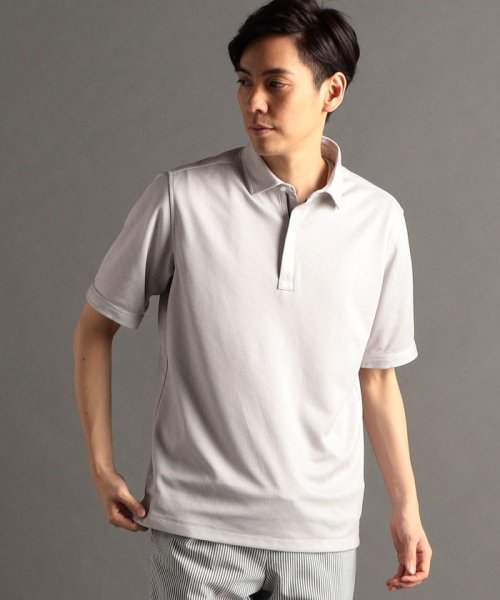 MONSIEUR NICOLE(ムッシュニコル)/ブロックジャカードプリント 半袖ポロシャツ/19ライトグレー