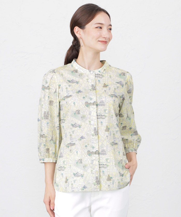 AMACA LIBERTY 襟付き半袖シャツ LIBERTY】TAFITIタナローン半袖ブラウス(トップス)｜AMACA
