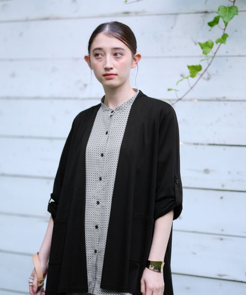 【接触冷感 洗える】袖ターンナップのライトハオリ 