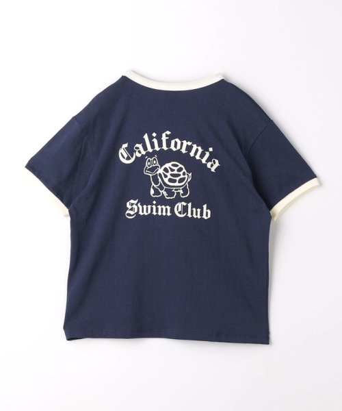 green label relaxing （Kids）(グリーンレーベルリラクシング（キッズ）)/【別注】＜RUSSELL ATHLETIC＞プリント リンガー Tシャツ 140cm－150cm/NAVY