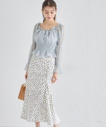 tocco closet(トッコクローゼット)/２ＷＡＹオフショルシアーシャーリングブラウス/GRAYSH MINT