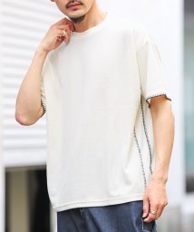 LUXSTYLE(ラグスタイル)/サカリバステッチ半袖Tシャツ/Tシャツ 半袖 メンズ レディース 半袖Tシャツ 春 夏 サマーニット/アイボリー