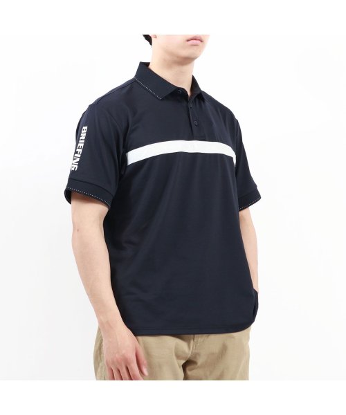 BRIEFING GOLF(ブリーフィング ゴルフ)/日本正規品 ブリーフィング ゴルフ ウェア BRIEFING GOLF MENS SLEEVE LOGO POLO RELAXED FIT BRG241M49/ネイビー