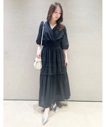 CELFORD(CELFORD)/カシュクールコットンギャザーワンピース/BLK