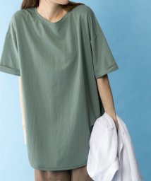 MAC HOUSE(women)/SARARI サラリ NAVY チュニック丈Tシャツ MH846－706B/506121803