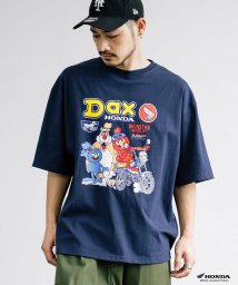 Rocky Monroe(ロッキーモンロー)/プリントT コラボ ホンダ HONDA Tシャツ 半袖 メンズ レディース カットソー オーバーサイズ ビッグシルエット リラックス ゆったり クルーネック ル/ネイビー