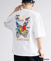 Rocky Monroe(ロッキーモンロー)/プリントT コラボ ホンダ HONDA Tシャツ 半袖 メンズ レディース カットソー オーバーサイズ ビッグシルエット リラックス ゆったり クルーネック ル/ホワイト系2