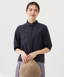 J.PRESS LADIES(J．プレス　レディス)/【洗える】アセテートレーヨンコットンチェック シャツカラー ブラウス/ネイビー系