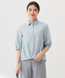 J.PRESS LADIES(J．プレス　レディス)/【洗える】アセテートレーヨンコットンチェック シャツカラー ブラウス/ミント系3