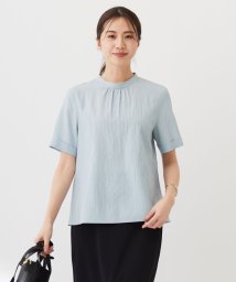 J.PRESS LADIES（LARGE SIZE）/【洗える】アセテートレーヨンコットンチェック ペプラム ブラウス/506121976