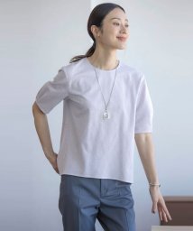 J.PRESS LADIES(J．プレス　レディス)/【WEB限定カラーあり・抗菌消臭・吸水速乾】サッカージャージー 5分袖 ペプラム カットソー/ふじ色系1