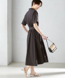 SHIPS WOMEN(シップス　ウィメン)/〈UVカット / 撥水加工 / 手洗い可能〉カシュクール デザイン シャツ ワンピース/ダークグレー