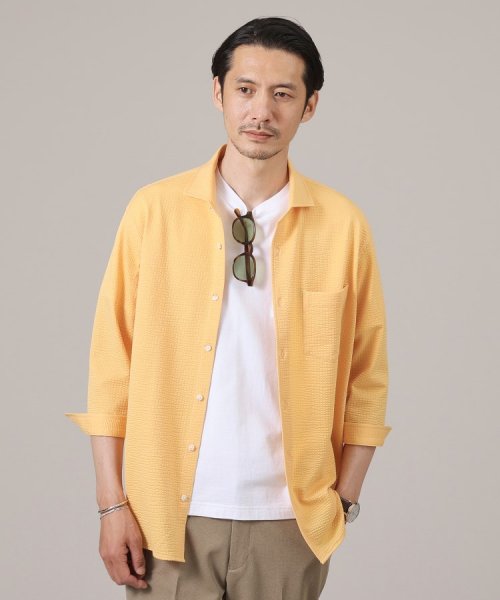 【抗菌防臭／7分袖】サッカージャージ ストライプシャツ また