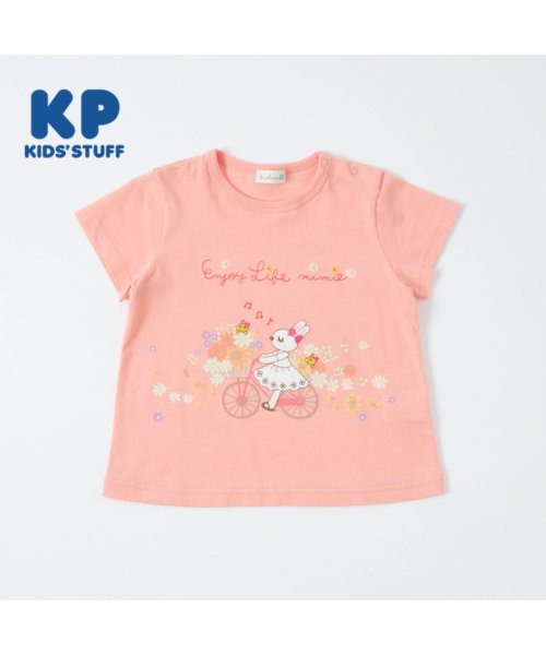 KP(ケーピー)/KP(ケーピー)【日本製】自転車mimiちゃんの半袖Tシャツ(80～90)/ライトピンク