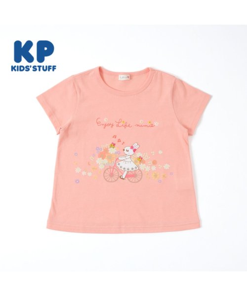 KP(ケーピー)/KP(ケーピー)【日本製】自転車mimiちゃんの半袖Tシャツ(140)/ライトピンク