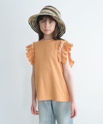 green label relaxing （Kids）(グリーンレーベルリラクシング（キッズ）)/ハニカム ナミナミテープ Tシャツ 140cm－160cm/ORANGE