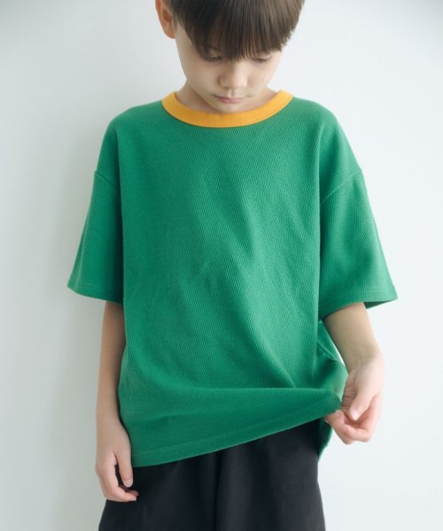 green label relaxing （Kids）(グリーンレーベルリラクシング（キッズ）)/ハニカム リンガーTシャツ 140cm－160cm/KELLY