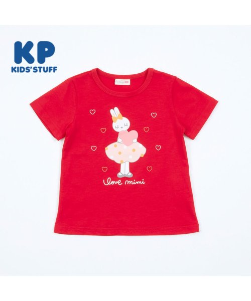 KP(ケーピー)/KP(ケーピー)mimiちゃんハートモチーフTシャツ80～130/レッド