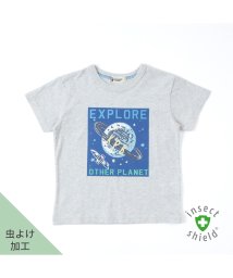 KP(ケーピー)/KPBOY(ケーピーボーイ)ｘCAYA 虫除け機能（インセクトシールド）宇宙プリント半袖Tシャツ140/グレー