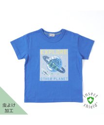 KP(ケーピー)/KPBOY(ケーピーボーイ)ｘCAYA 虫除け機能（インセクトシールド）宇宙プリント半袖Tシャツ140/ブルー