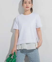 VICKY/【セットでお得！アンサンブル】サイドスリットTシャツ+ペプラムタンク≪洗濯機で洗える≫/506106300